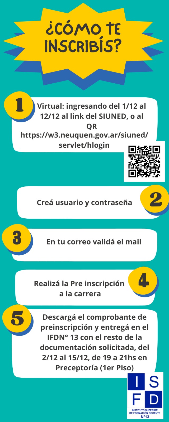 Pasos para la inscripción virtual y presencial
